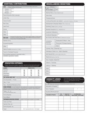 US Federal Tax Deductions Form - Blank Fillable Template | Fill Out ...