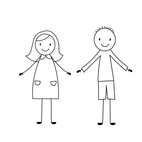 Stick Figure Girl And Boy