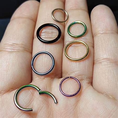 BodyJ4You Piercing Ring Hinged Segment Clicker 12G Hoop 16mm Surgical ...