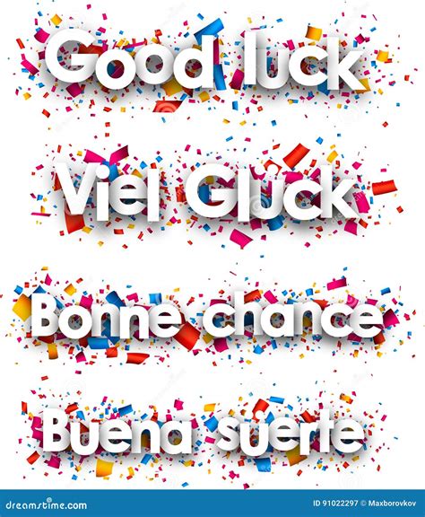 Buena Suerte, Good Luck Spanish Text, Quote Typography Cartoon Vector ...
