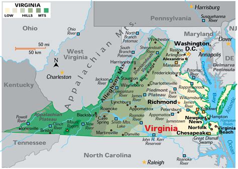 Virginia Cities Map - Guide of the World