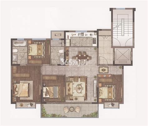 三层带车库别墅自建房设计图，适合140平左右宅基地 - 轩鼎房屋图纸