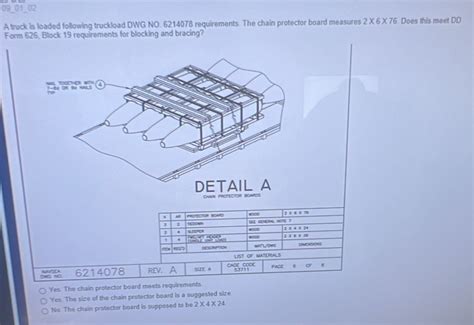 Solved: 09_01_02 A truck is loaded following truckload DWG NO. 6214078 ...