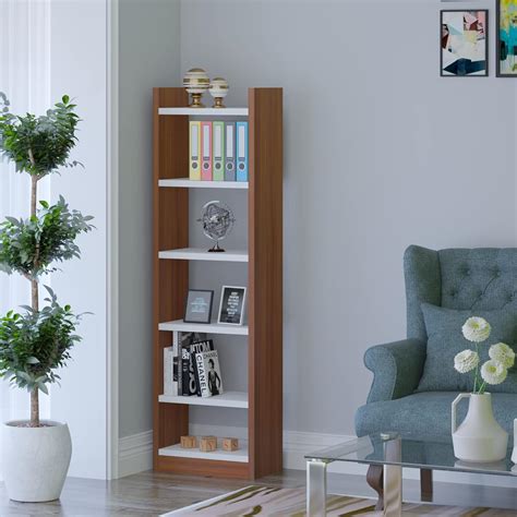 Anikaa Colton Engineered Wood Floor Standing Bookcase/Book Shelf/Wooden ...