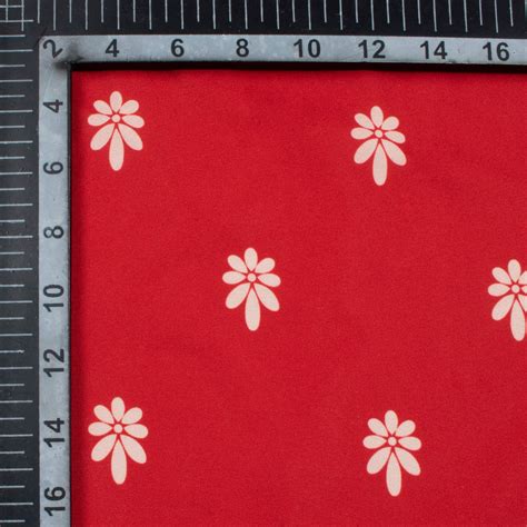 Vermilion Red And Off White Booti Pattern Digital Print Ultra Premium ...