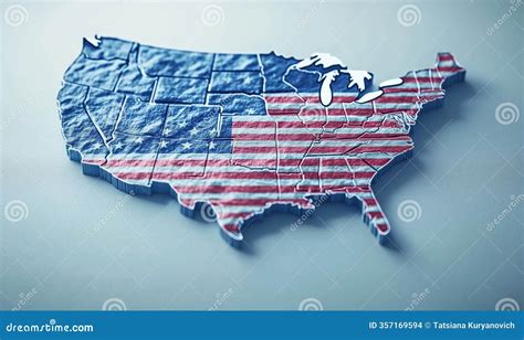United States Map with American Flag Design, Showcasing Vibrant Colors ...