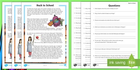 Back to School CfE Second Level Differentiated Differentiated Reading