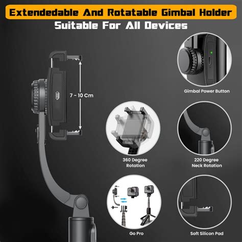 WeCool G1 Selfie Stick with Tripod Stand with Gimbal 1-Axis Stabiliser