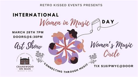International Women in Music Day , Cranewood on Main - Bakery & Cafe ...