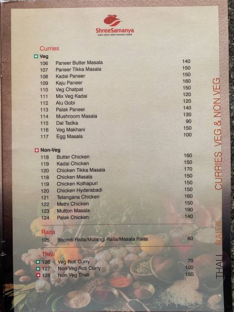 Menu at Shreesamanya family Restaurant, Bengaluru