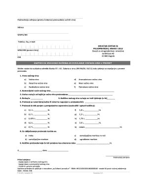 Fillable Online hcphs Zahtjev za izdavanje rje enja za stavljanje vo ...