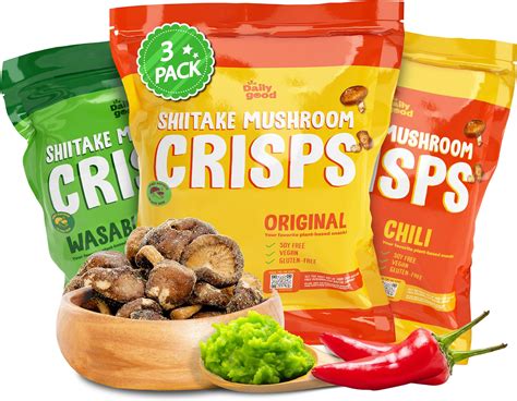Amazon.com: Popadelics Crunchy Mushroom Chips Variety Pack Shiitake ...