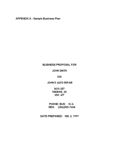 Appendix Business Plan Sample 的图像结果