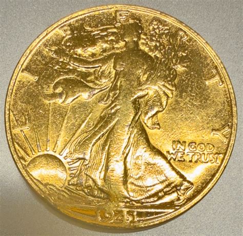 1941 WALKING LIBERTY SILVER Half Dollar - 24K GOLD PLATED | eBay