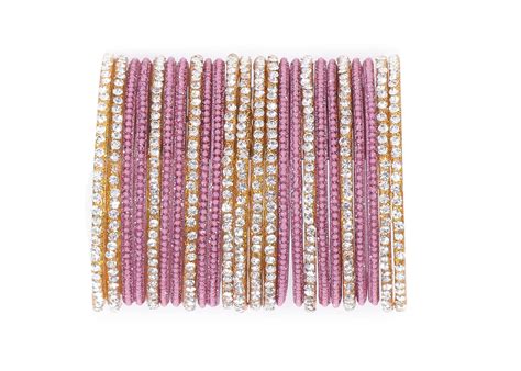 Buy Shivarth Wedding, Anniversary Bangle Baby Pink Colour with Silver ...
