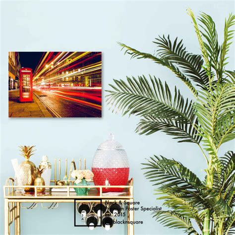 Jual Premium Poster - Red Telephone Booth London - Borderless Frame ...
