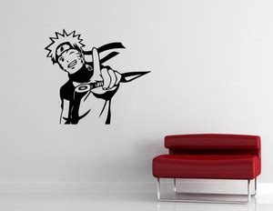WallWonders 48 cm " Naruto Uzumaki " wall sticker Black color Vinly ...