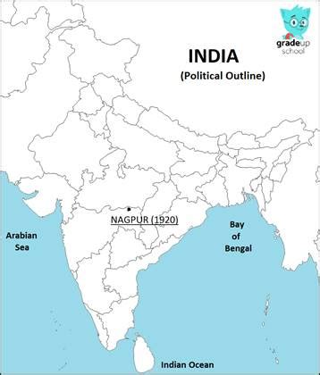 Locate and label the place in the given outline political map of India ...