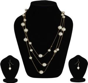 PRASUB Mother of Pearl Gold-plated White, Gold Jewellery Set Price in ...