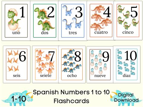 Los numeros del 1 al 10 en espanol Match the numbers in Spanish from 1 ...