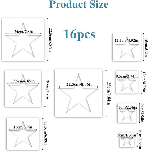 KALIONE 16 PCS Large Star Stencil, Star Stencils Different India | Ubuy