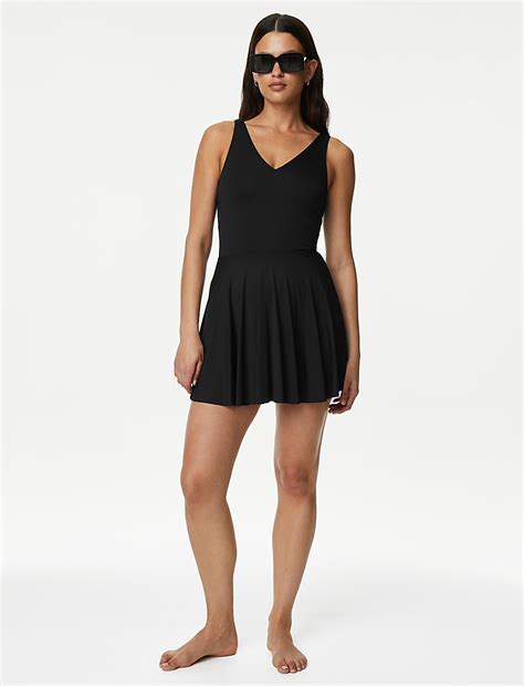 Buy Padded Plunge V-Neck Swim Dress at Marks & Spencer