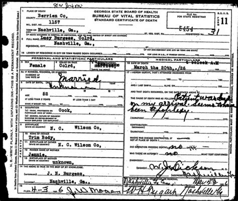 Where did they go?: Georgia death certificates, no. 2. | Black Wide-Awake