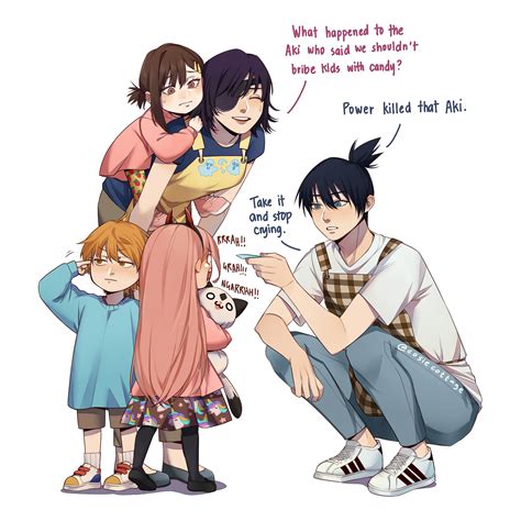 power, denji, higashiyama kobeni, hayakawa aki, and himeno (chainsaw ...