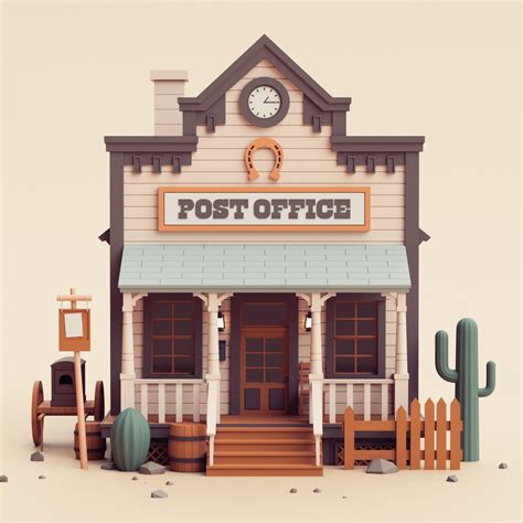 3D Western Post Office 01 - TurboSquid 2172373