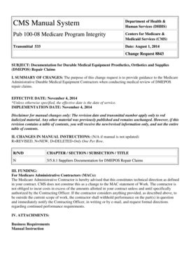Fillable Online cms Change Request 8843 - cms Fax Email Print - pdfFiller