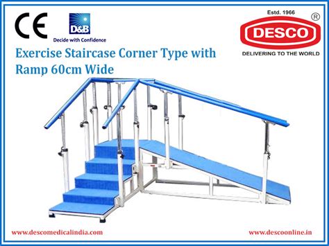 Exercise Staircase Corner Type With Ramp 60cm Wide | Desco