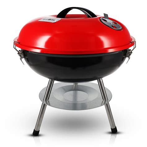 Gas One Charcoal Grill – 14-inch Portable Charcoal Grill – Barbecue Grill with 3-Point Locking ...