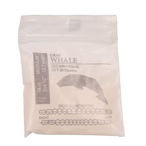 American Orthodontics Elastics Wildlife Gray Whale | Maximum 14 Oz, 1/2 ...