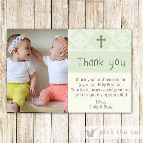 Girl Baptism Thank You Card Template Editable Printable, 52% OFF