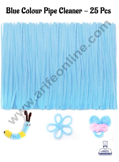 Cake Decor™ 25 Pcs Blue Colour Pipe Cleaner Tie For Art And Craft , Gi ...