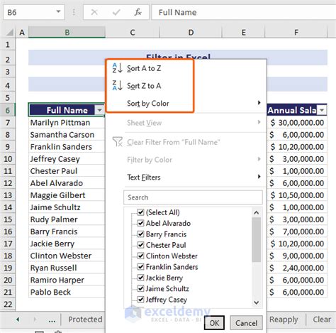 Image result for How to Create Filter Buttons in Excel