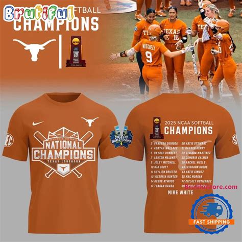 Texas Longhorns Softball Women's College World Series 2025 Champions ...