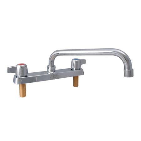 Bk Resources Workforce Standard Duty Faucet, 6" Swing Spout, 8" O.C ...