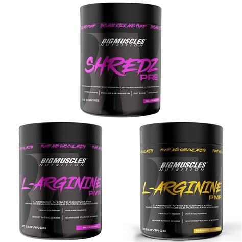 Bigmuscles Nutrition Shredz Pre Preworkout [Blueberry, 15 Servings] & L ...