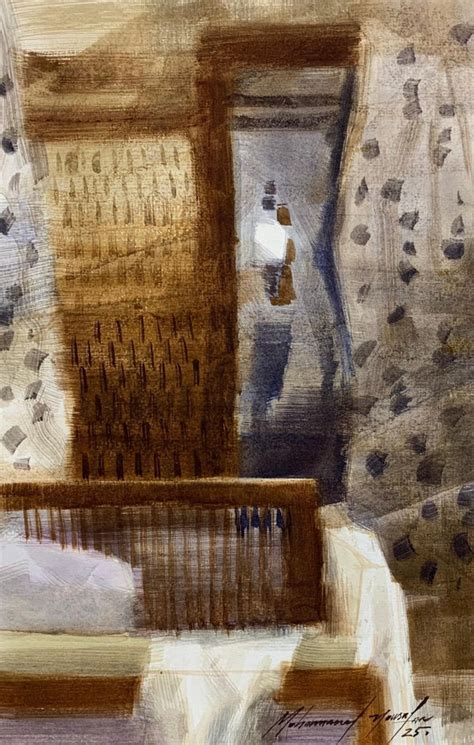 "Kumily": Brown contemporary painting by Mohammad Yusuf – ArtZolo.com