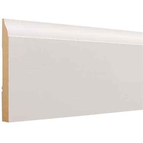 EverTrue 3-1/4-in x 12-ft Primed MDF Baseboard Moulding in White ...