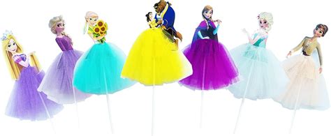 Buy 7pcs Cupcake Topper Picks – New Princess Themed Cupcake Toppers For ...