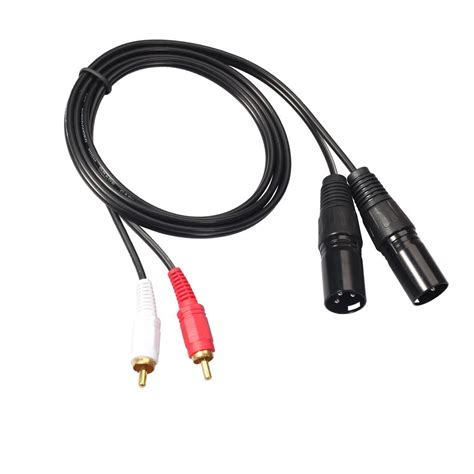 Dual RCA to XLR Male Cable Phono Plug Stereo Audio Connection Micropho ...