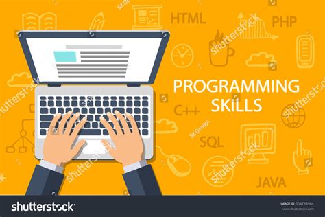 Programming Skills Concept Coding Development Background Stock Vector (Royalty Free) 504733984 ...