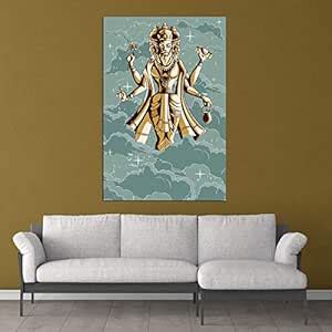 Inephos Framed Canvas Painting - Lord Brahma The Creator - Spiritual ...