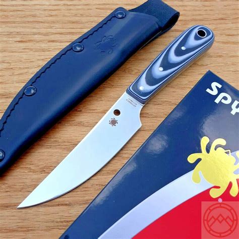 Spyderco Bow River Fixed Knife 4.25" 8Cr13MoV Steel Blade Black/White ...