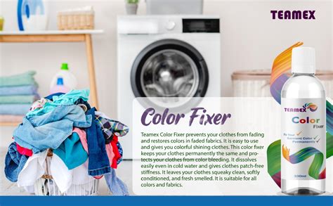 Teamex Color Fixer Liquid for Clothes, Works for Cotton, Gorget, Linen ...