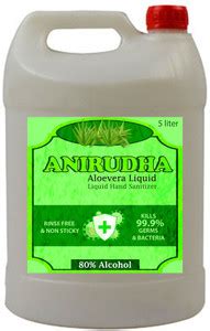 ANIRUDHA Instant Disinfectant Aloe Vera Sanitizer Solution (Kills 99.99 ...