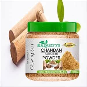 Raquitys Chemical Free Natural 100% Sandalwood Powder, 100 g : Amazon ...