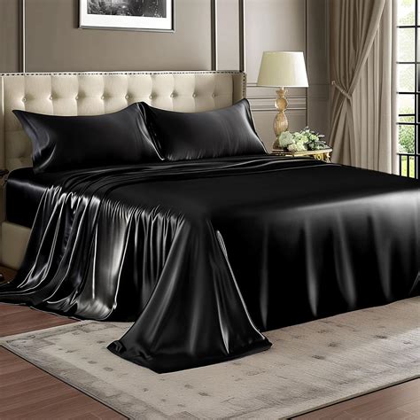 Amazon.com: BEDELITE Satin Sheets Twin XL Size Bed Set, Luxury Soft ...